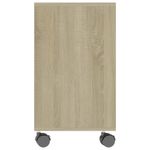 Mesa auxiliar Thina 2 compartimentos con ruedas roble claro 55x70x35 cm