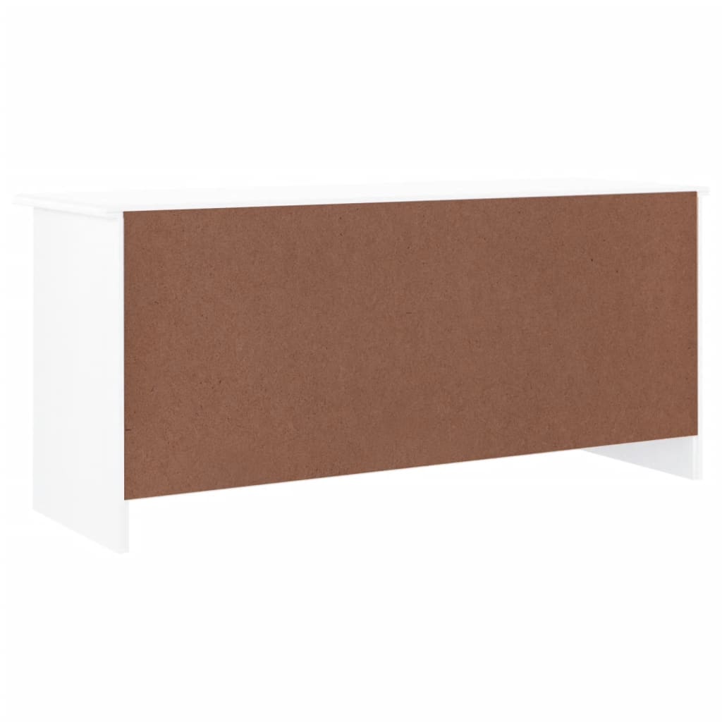 Banco zapatero Hiedra 6 compartimentos madera de pino blanco 45x100x35 cm posterior