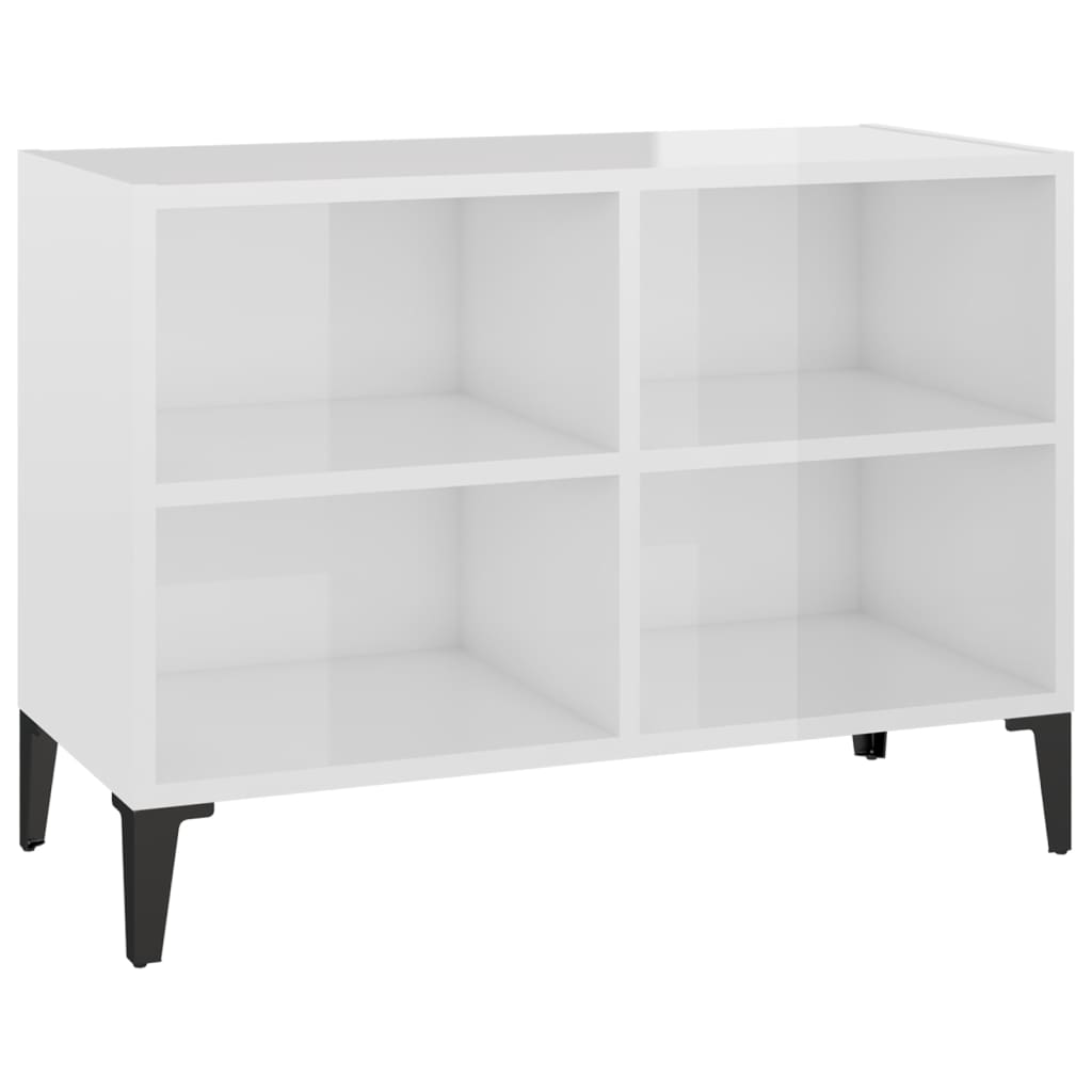 Mueble de TV Martha 4 compartimentos blanco brillo 50x69,5x30 cm