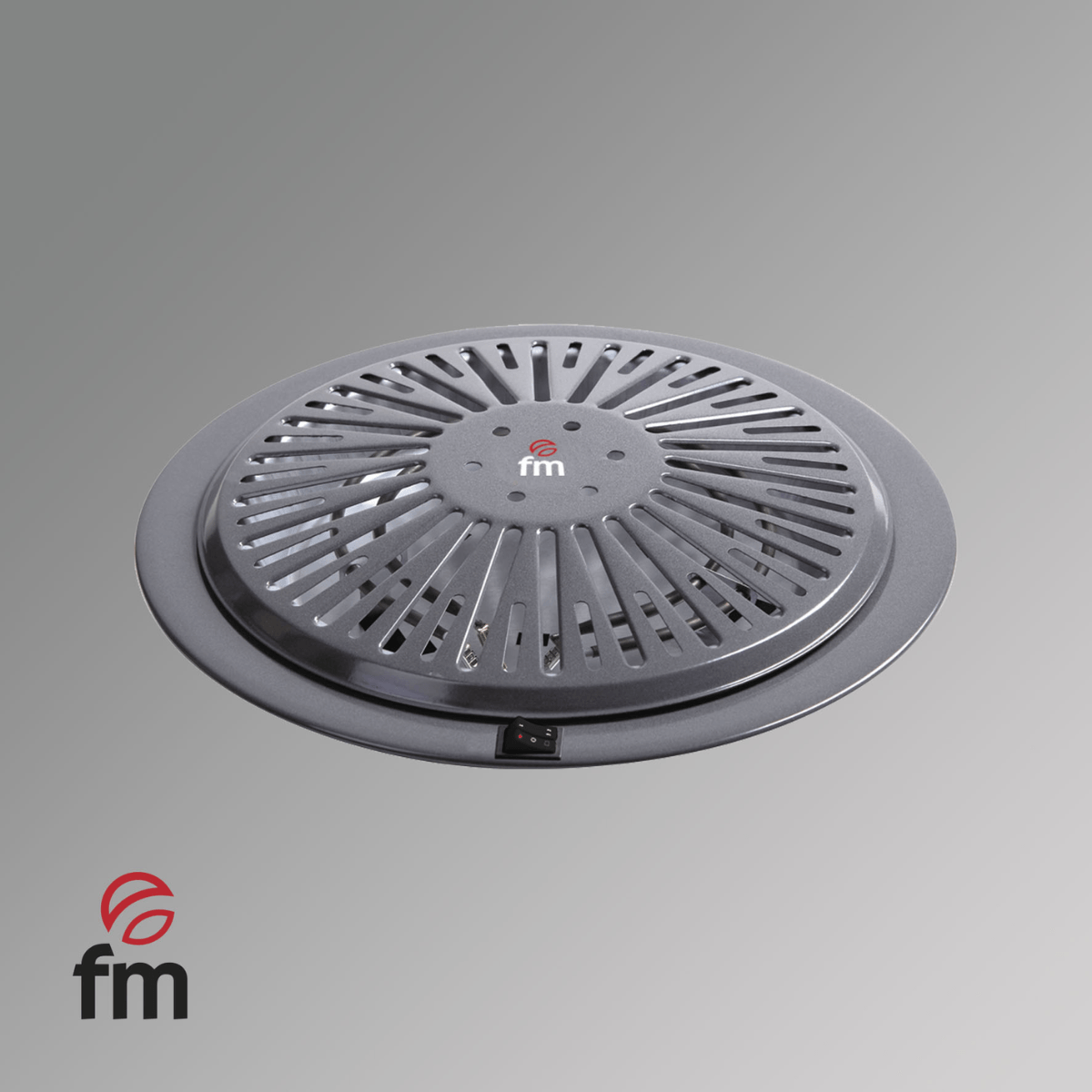 Brasero FM B-BLACK 900W negro Ø38cmfondo gris