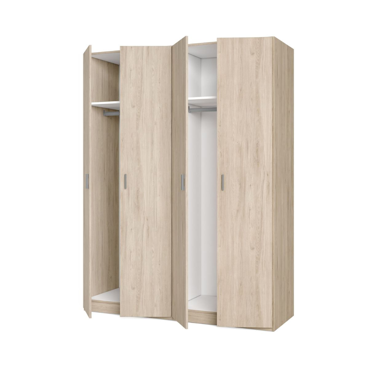 Armario-River-4-puertas-blanco-mate-1504x1975x526-cm-abierto