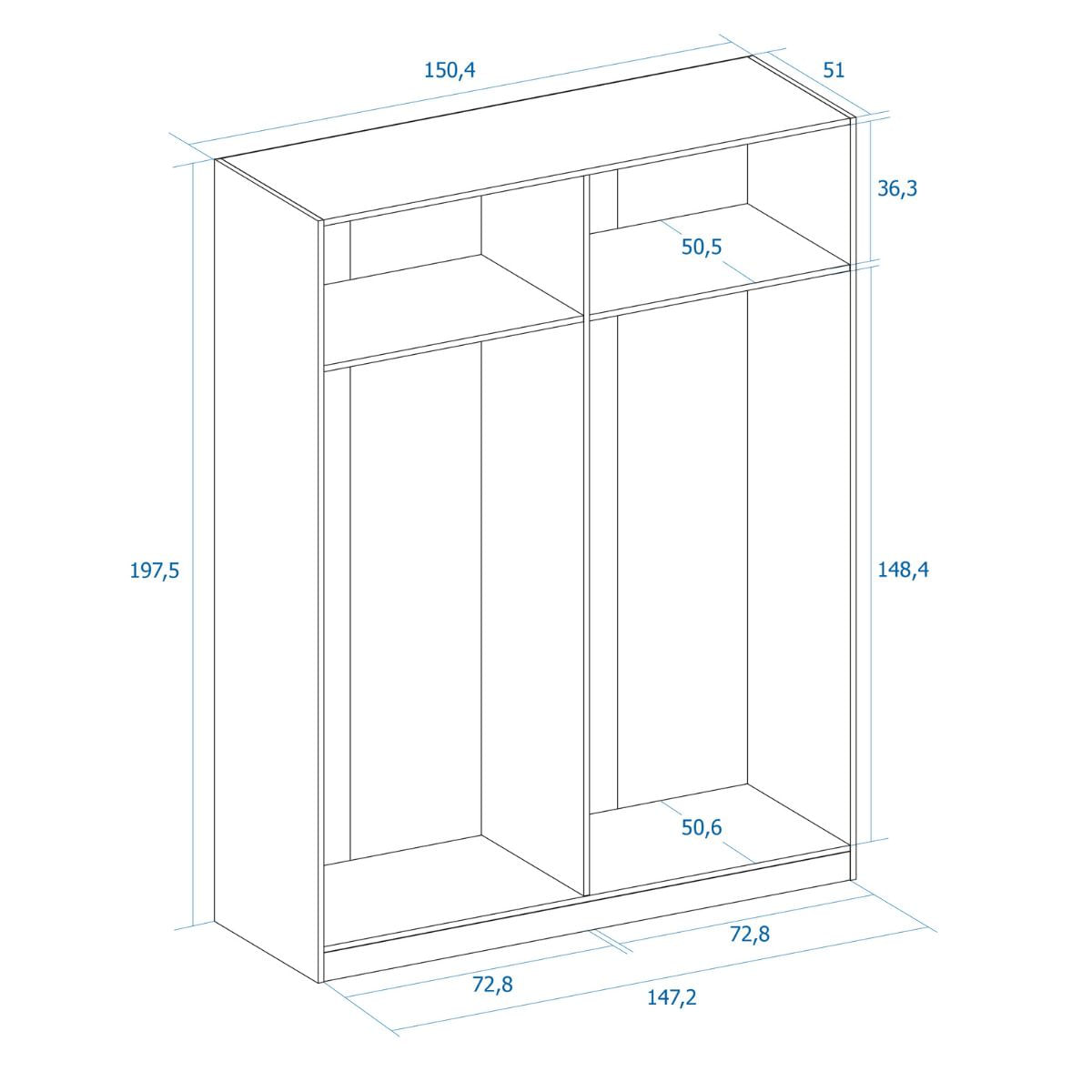 Armario-River-4-puertas-blanco-mate-1504x1975x526-cm-medidas