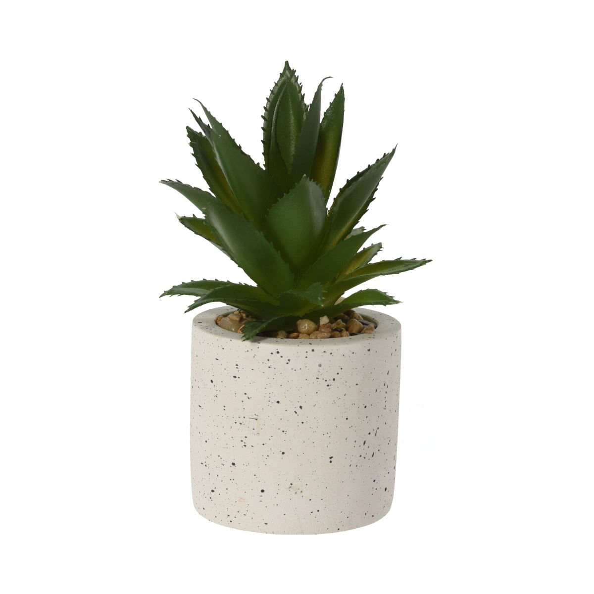 Maceta con planta artificial terrazo blanco Ø12x16 cm fondo blanco