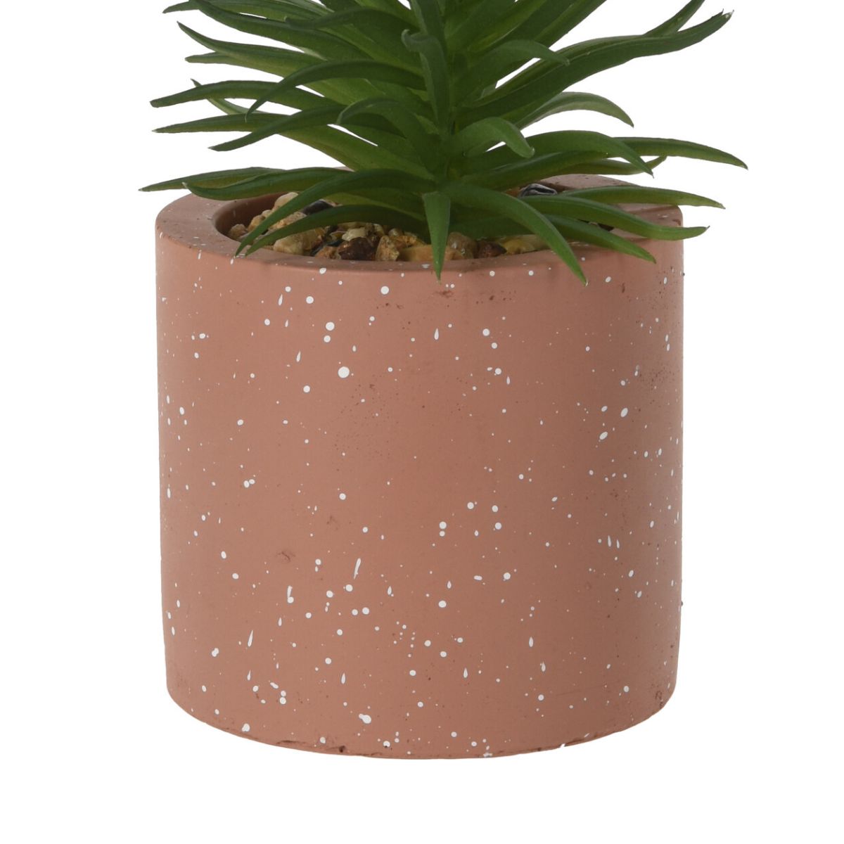 Maceta con planta artificial terrazo marrón Ø12x16 cm detalle