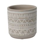 Macetero tribal Zulu de cerámica Ø9,2x9,5 cm fondo blanco