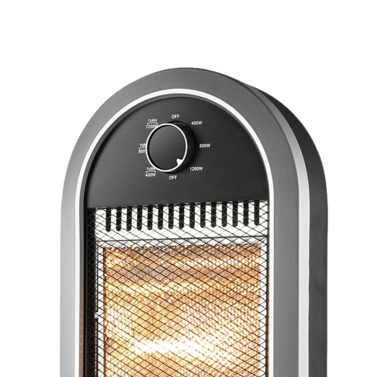 Estufa halógena FM H-30 1200W oscilante negro/gris