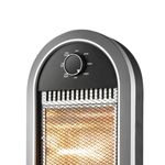Estufa halógena FM H-30 1200W oscilante negro/gris