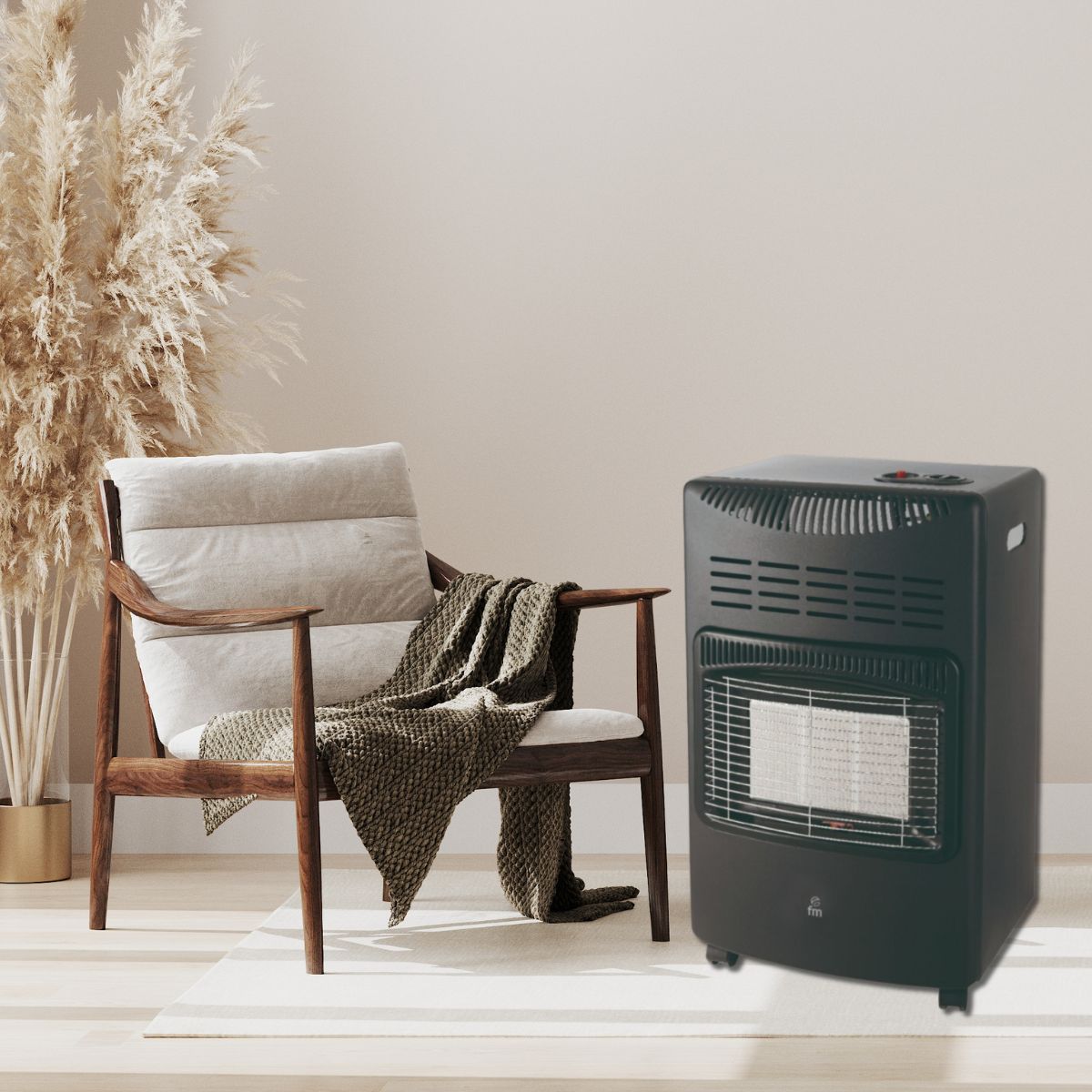 Estufa catalítica FM KERA-42 panel cerámico 4200W negro