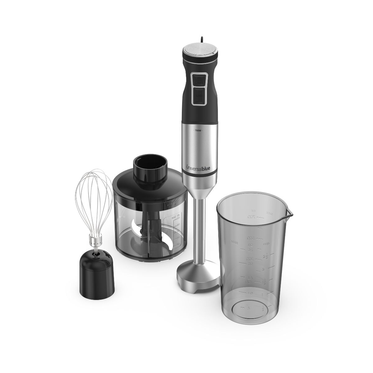Batidora de mano Universal Blue Twisty Total 7070X 1000W con accesorios negro/inox  conjunto