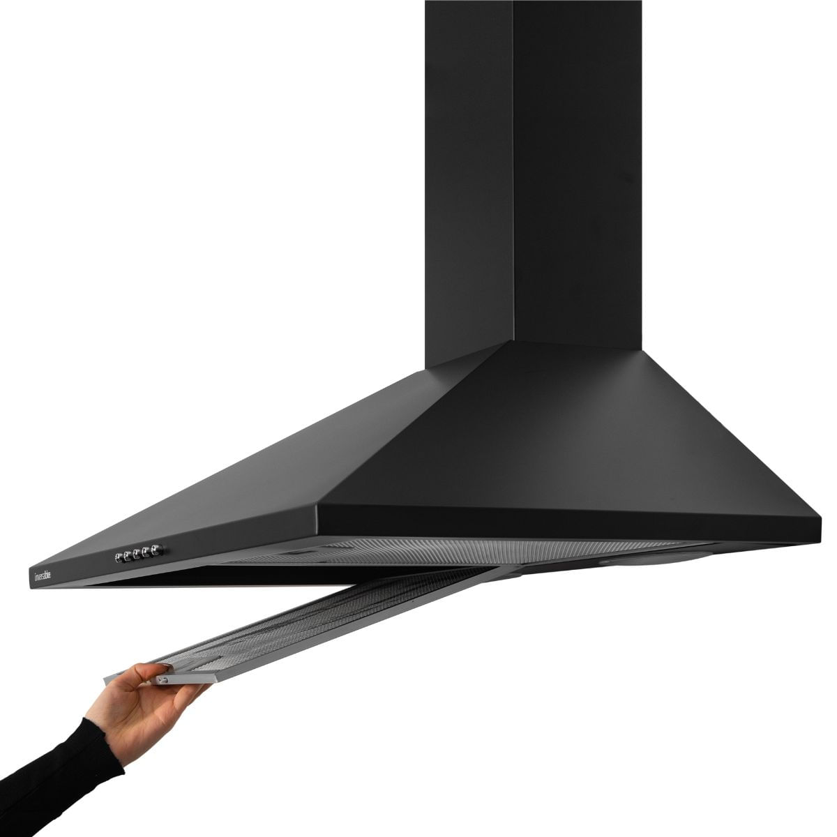 campana extractora piramidal universal blue everest 7060b 70w 350m³/h 3 velocidades b negro 60 cm filtros