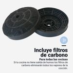 campana extractora piramidal universal blue everest 7060b 70w 350m³/h 3 velocidades b negro 60 cm filtros
