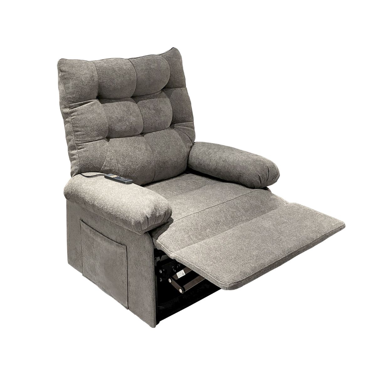 Sillón relax Major elevable con mando de control gris 102x68x73 cm apertura