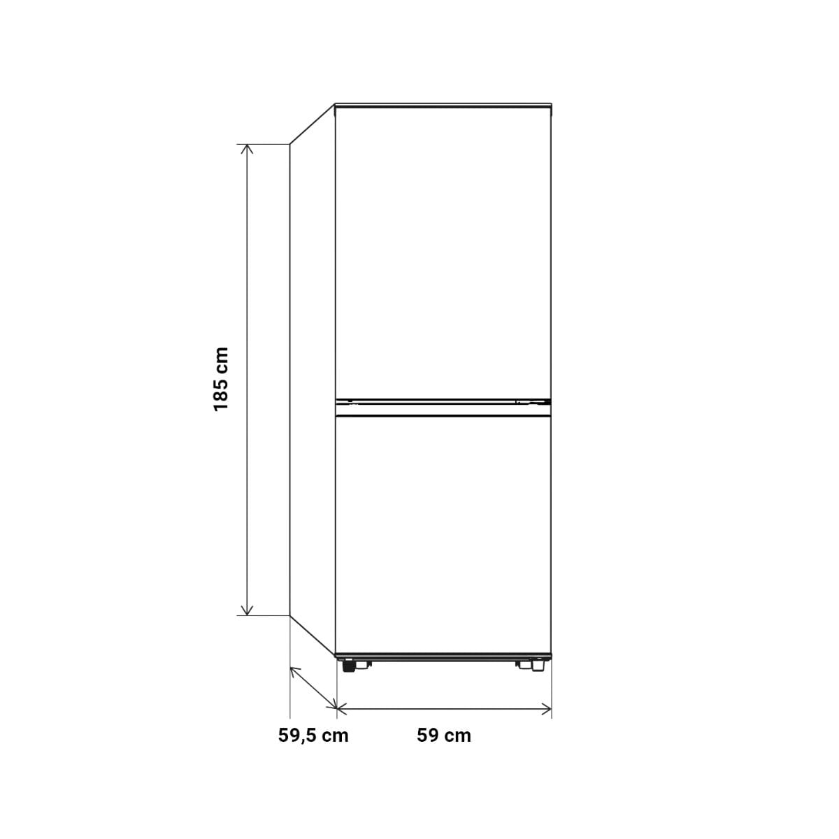 10Frigorífico combi Universal Blue Erie 7076X No Frost 310L E inox 185 cm medidas