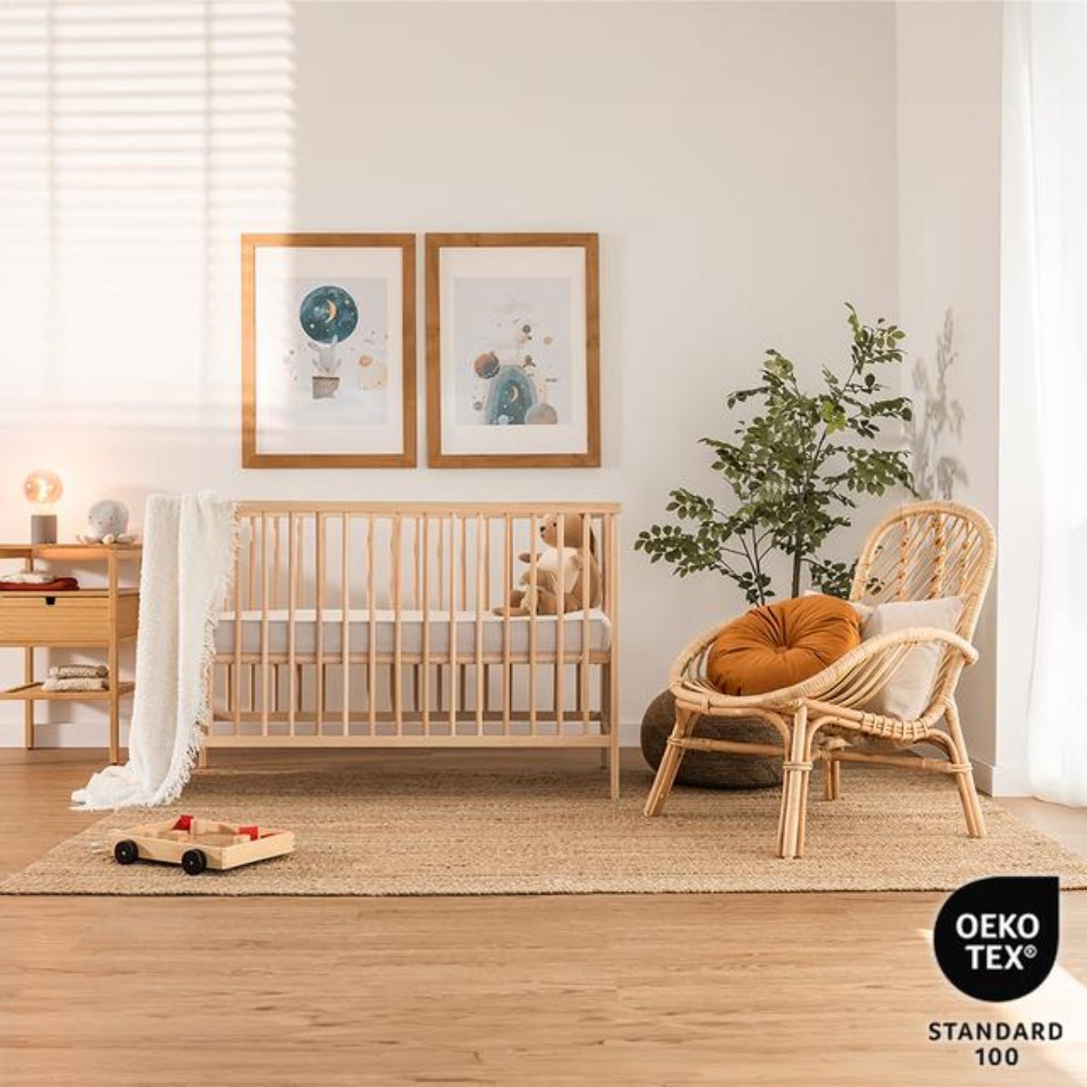 Protector de colchón para cuna Cecotec Flow Protectbaby blanco 60x120 cm