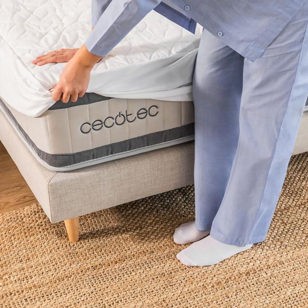 Protector de colchón Cecotec Flow ProtectMattress 1000 CloudSense acolchado blanco 90 cm