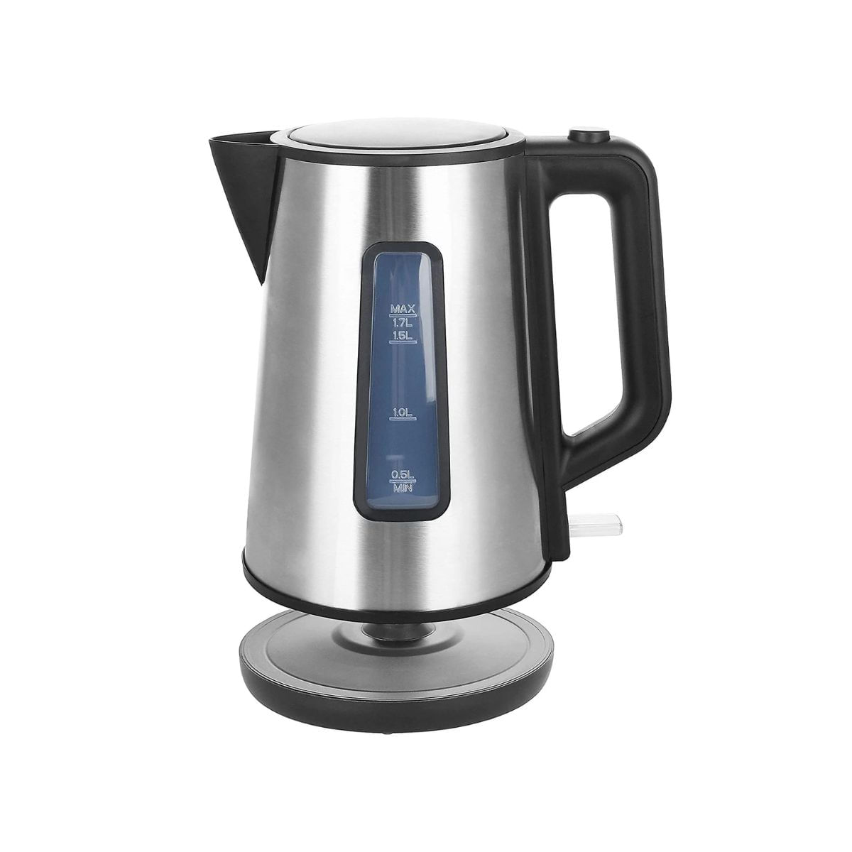 Hervidor de agua Emerio WK-122829 2200W 17,1L metal negro fondo blanco