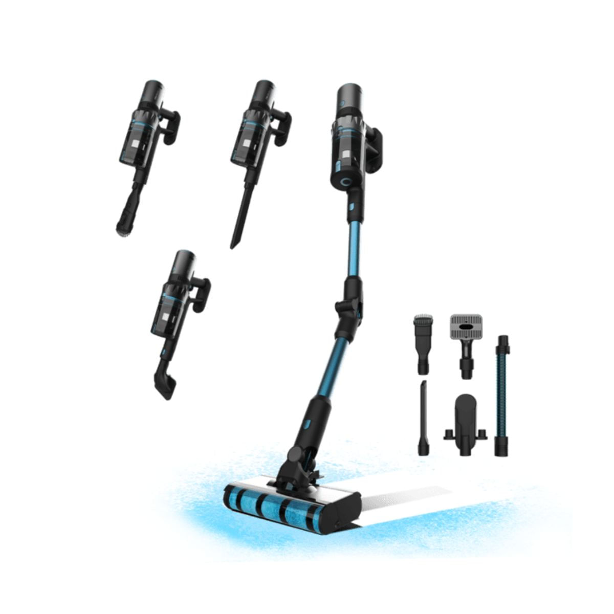 Aspirador escoba Cecotec Conga Rockstar 3500 Storm ErgoTwice Animal 500W sin bolsa negro/azul