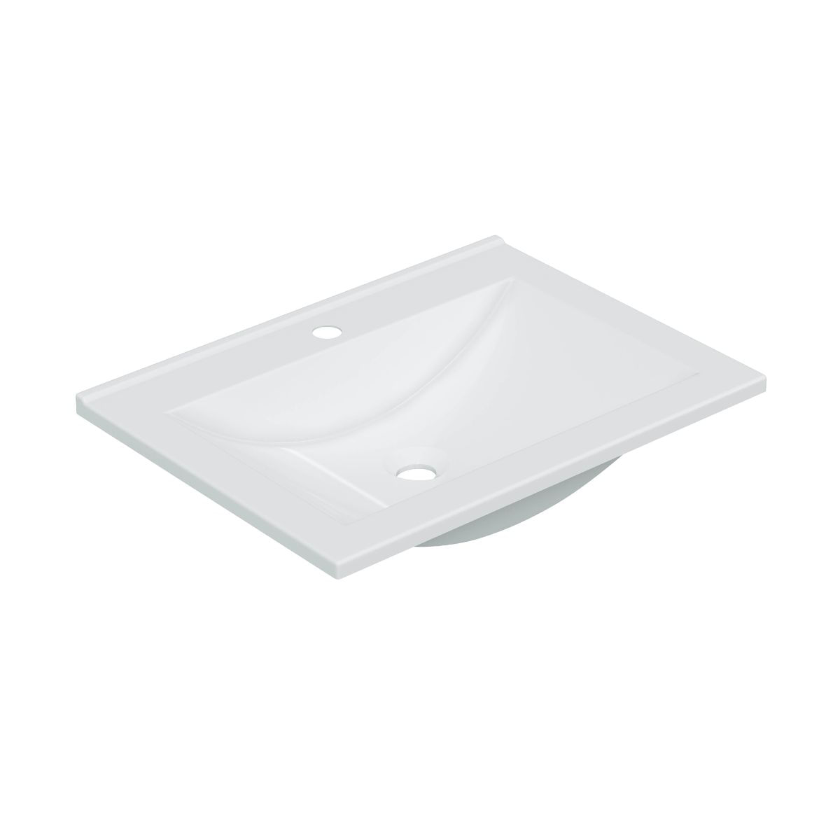 Lavabo Aries sin rebosadero blanco 60x45 cm