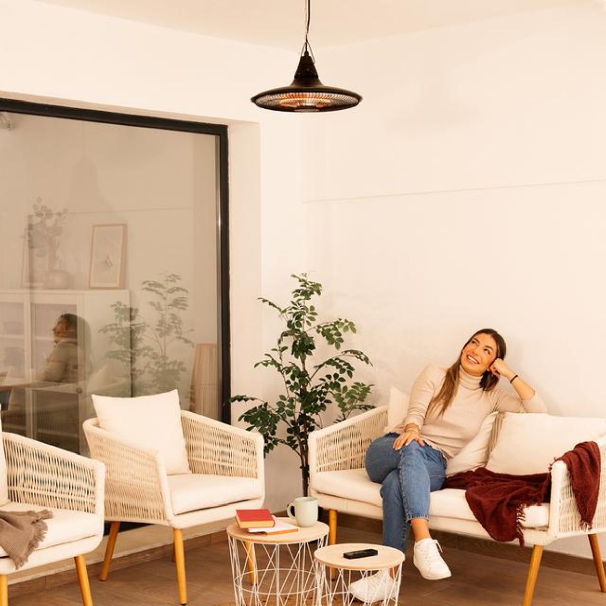 Calefactor de exterior Cecotec ReadyWarm 1500 Power Ceiling 1500W con mando negro