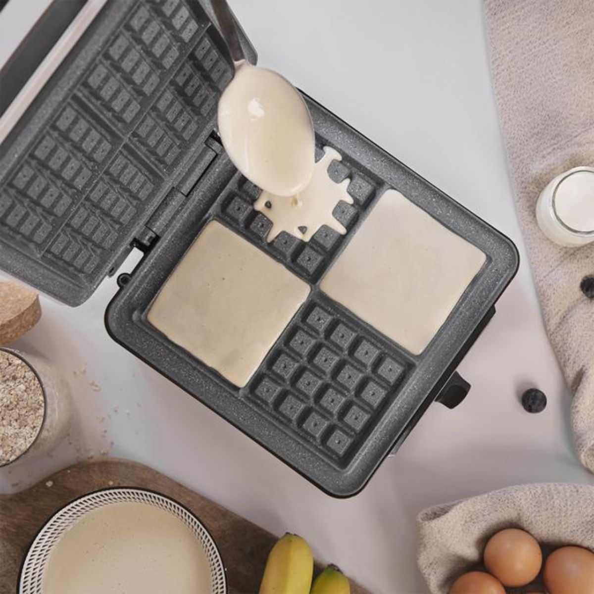 Gofrera Cecotec Fun Gofrestone 4Inox 1200W antiadherente negro