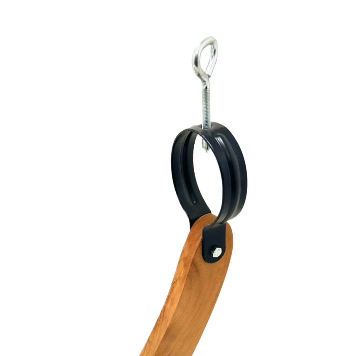 Jamonero Eco estilo góndola de brazo curvo natural/negro 39,5x26x16 cm