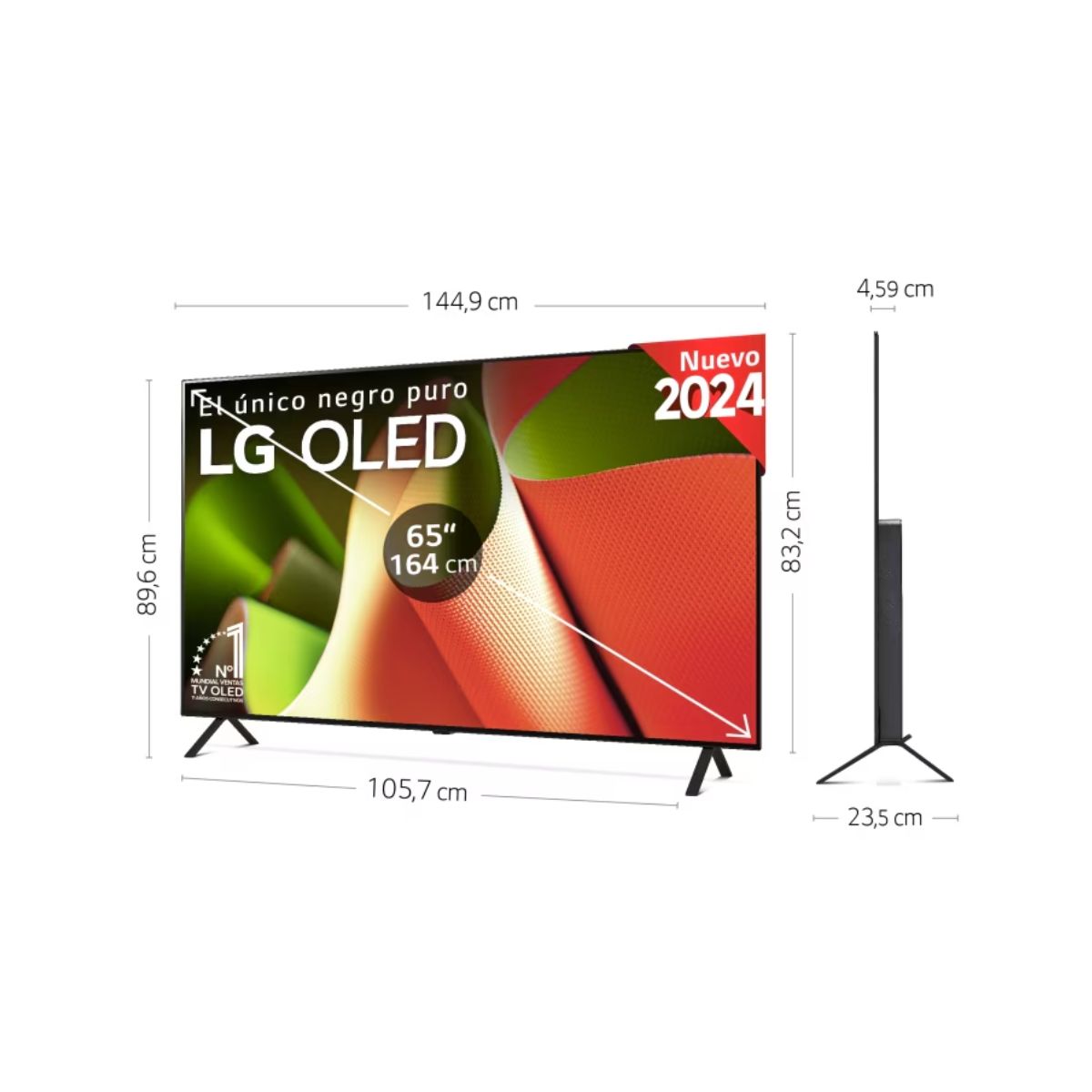Televisor Smart TV LG OLED65B42LA 65’’ OLED 4K WebOS F negro medidas