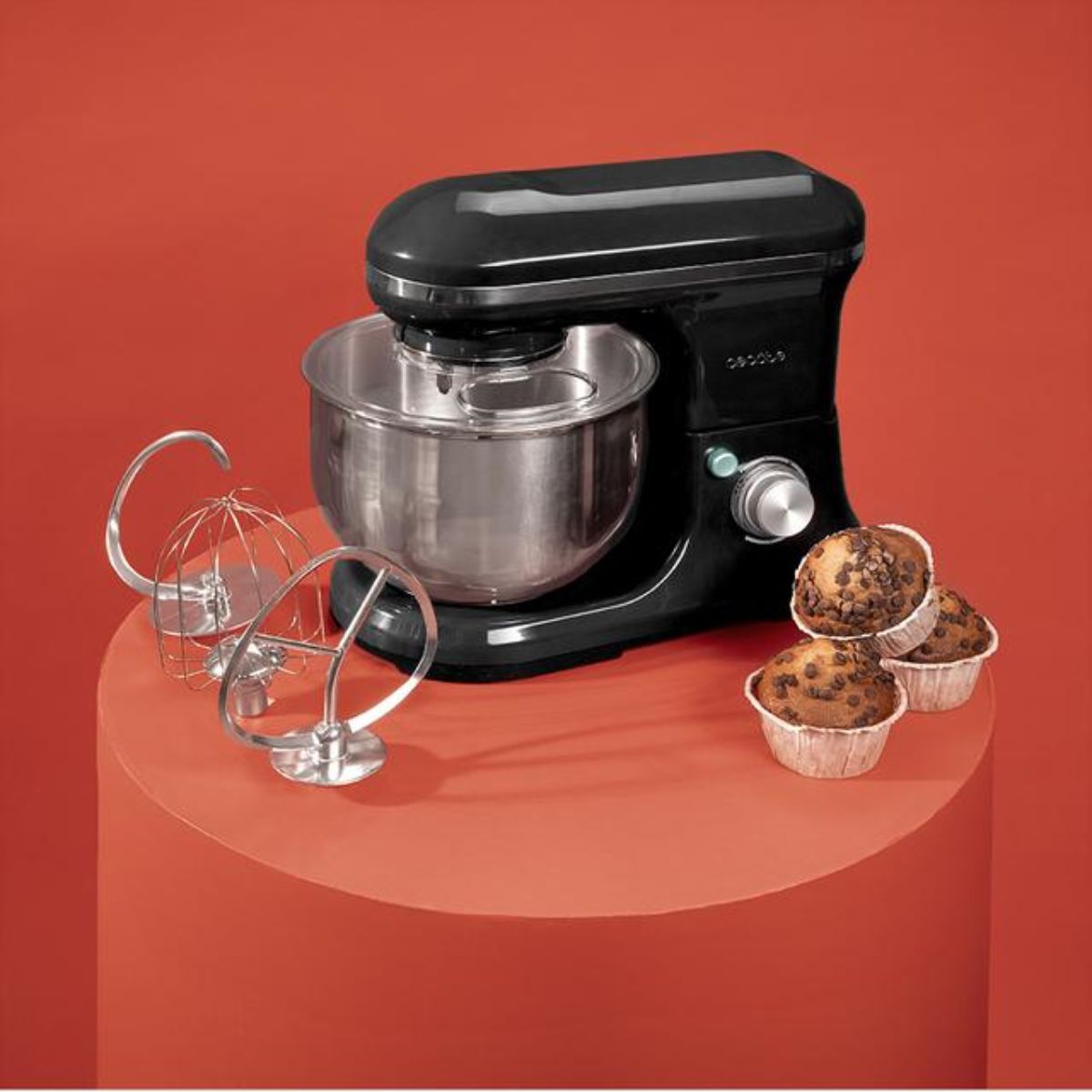 Batidora amasadora Cecotec Cecomixer 5L 1200 con accesorios negro/inox