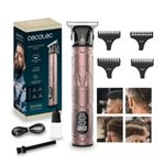 Perfiladora de pelo Cecotec Bamba PrecisionCare Warrior 1500 mAh 4 peines guía cobre