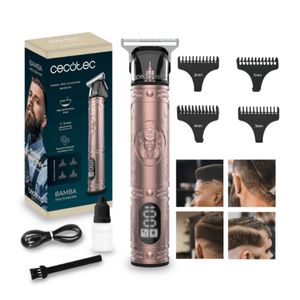 Perfiladora de pelo Cecotec Bamba PrecisionCare Warrior 1500 mAh 4 peines guía cobre
