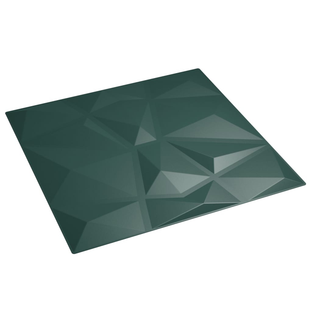 Pack de 24 paneles de pared Geo diseño diamante 6 m² verde 50x50 cm