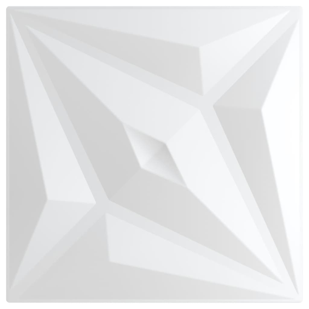 Pack de 24 paneles de pared Star diseño estrella 6 m² blanco 50x50 cm textura