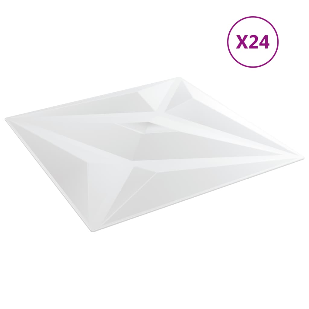 Pack de 24 paneles de pared Star diseño estrella 6 m² blanco 50x50 cm pack