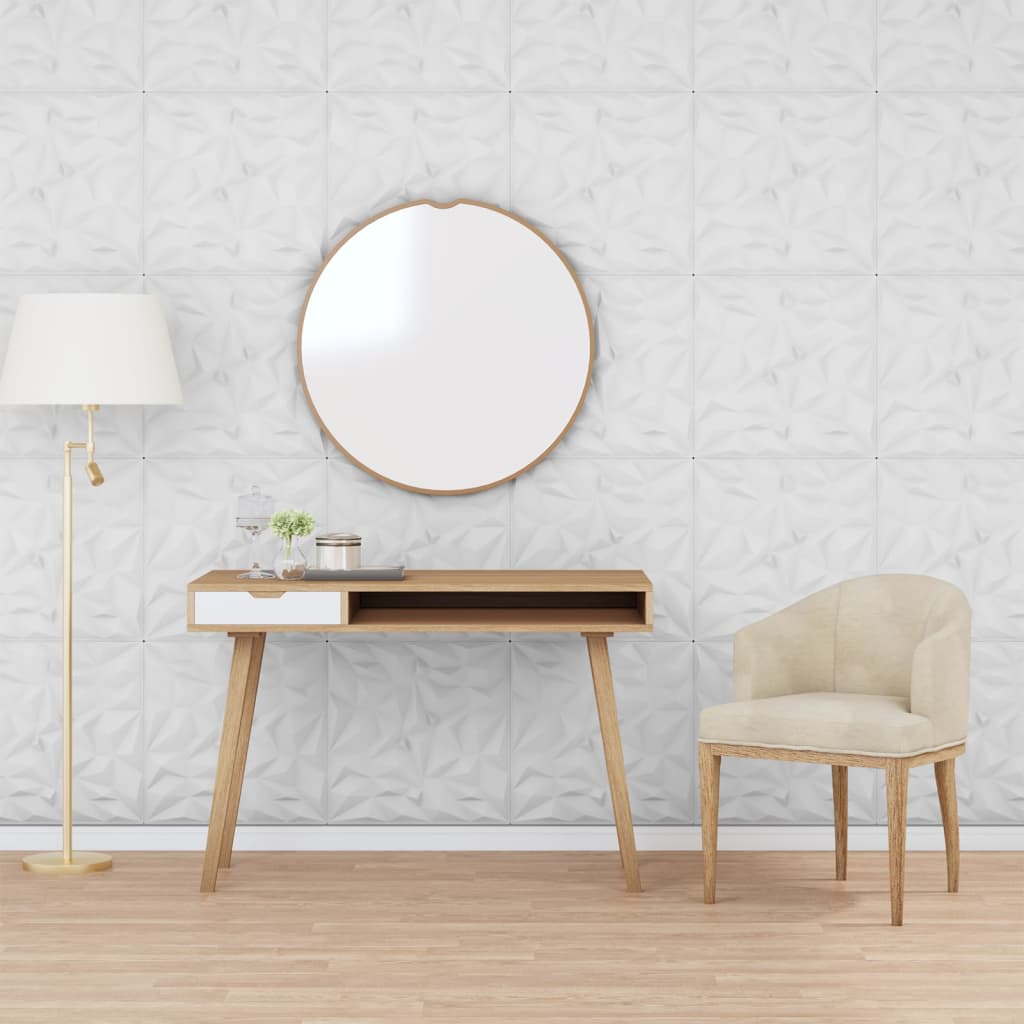 Pack de 24 paneles de pared Amate diseño amatista 6 m² blanco 50x50 cm animada