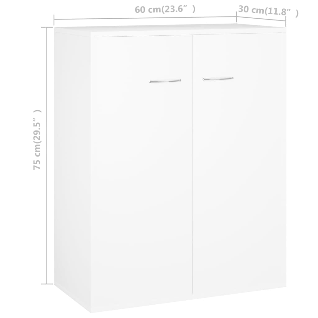 Aparador Soft puerta doble blanco 75x60x30 cm medidas