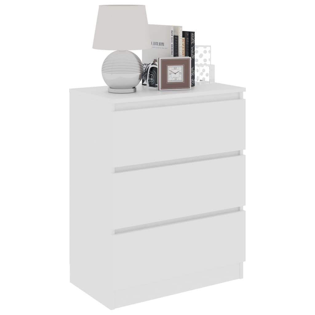 Aparador Travel 3 cajones blanco 76x60x35 cm