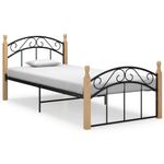 Estructura de cama Elegance de madera maciza roble 90x200 cm