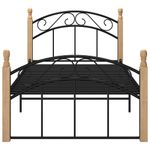Estructura de cama Elegance de madera maciza roble 90x200 cm frontal