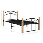 Estructura de cama Elegance de madera maciza roble 90x200 cm medidas