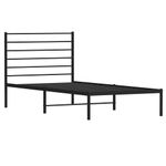 Estructura de cama Industrial con cabecero negro acero 75x190 cm