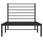 Estructura de cama Industrial con cabecero negro acero 75x190 cm