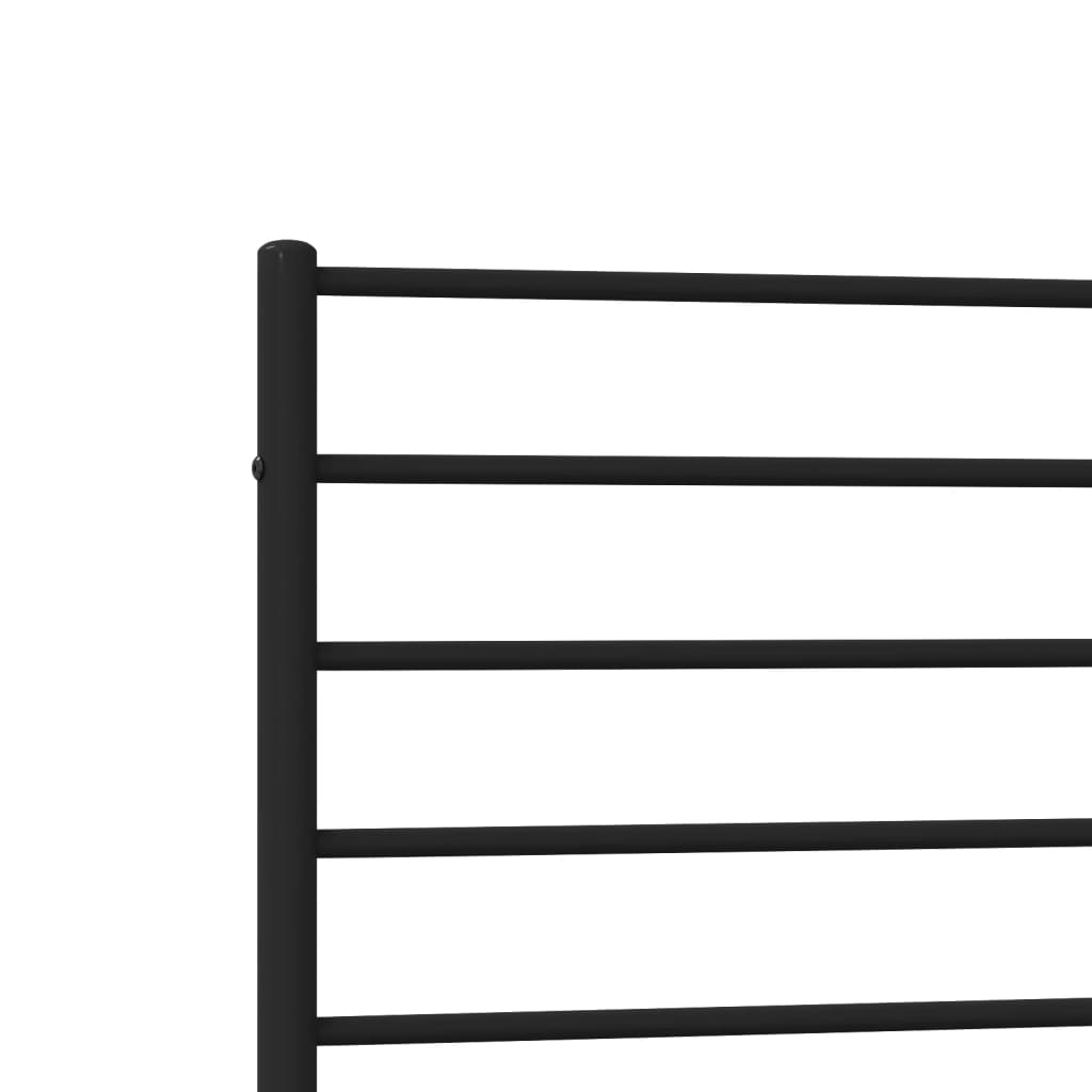 Estructura de cama Industrial con cabecero negro acero 75x190 cm