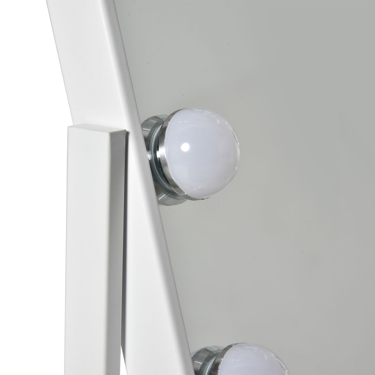 Espejo Lokin Homcom 3 modos 12 LEDs blanco 47,4x32,8x11 cm bombillas