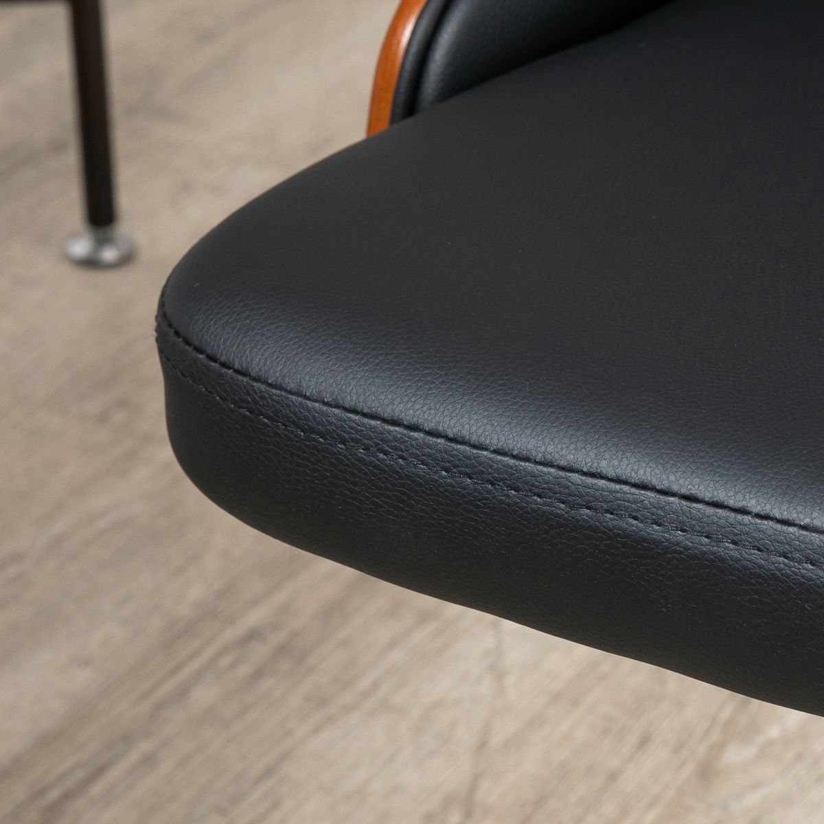 Silla de escritorio Tulipán Vinsetto basculante altura regulable negro/marrón 77-87x53x62 cm