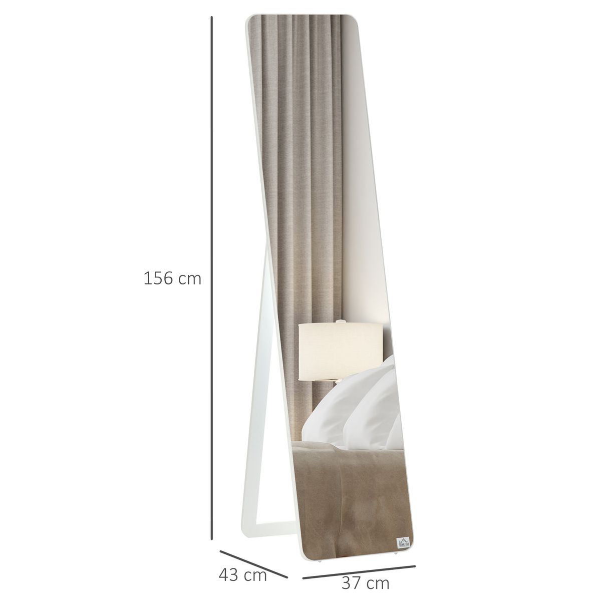 Espejo de cuerpo Timex Homcom con marco de madera blanco 156x37x43 cm
