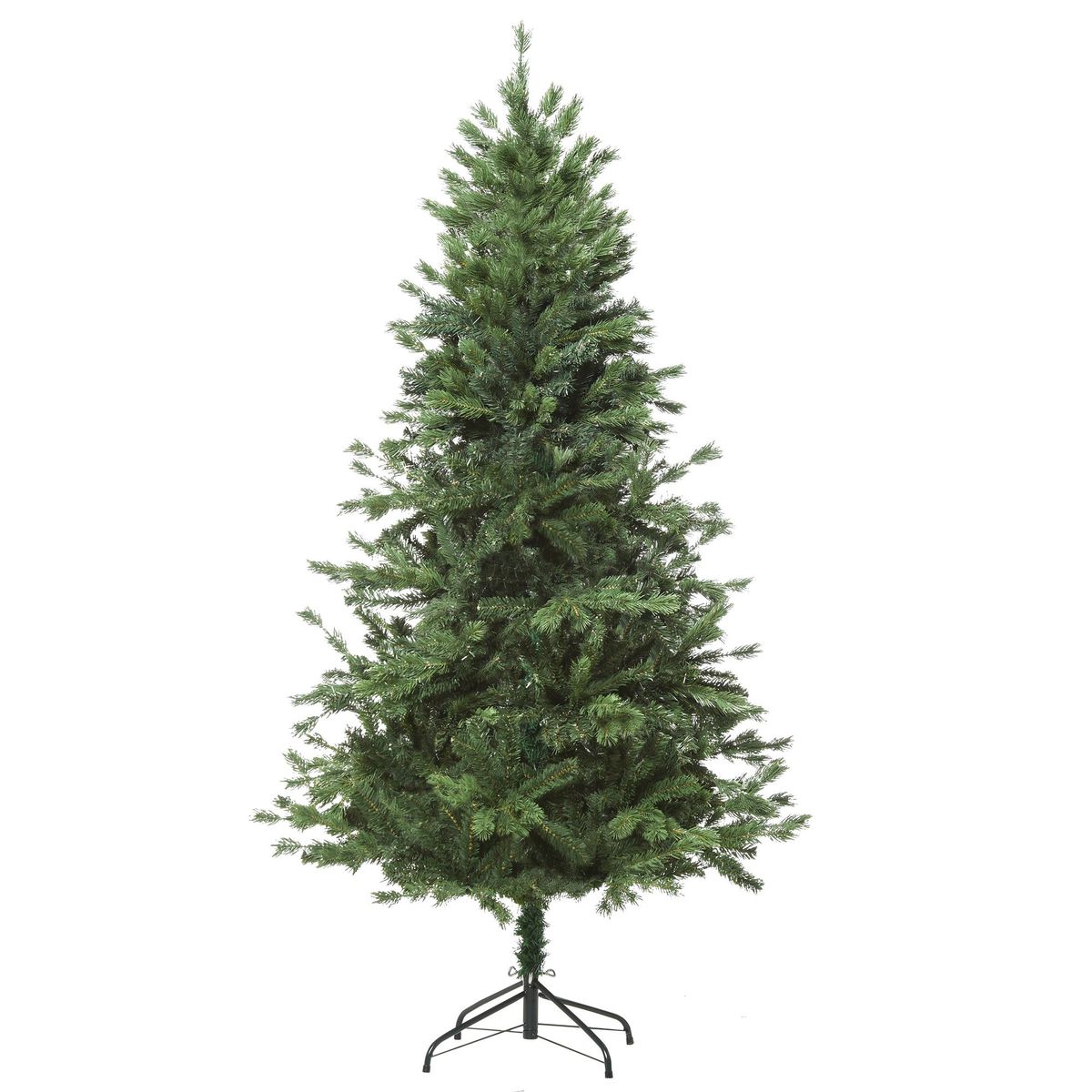 Árbol de Navidad Homcom 440 ramas base plegable verde Ø75x150 cm fondo blanco