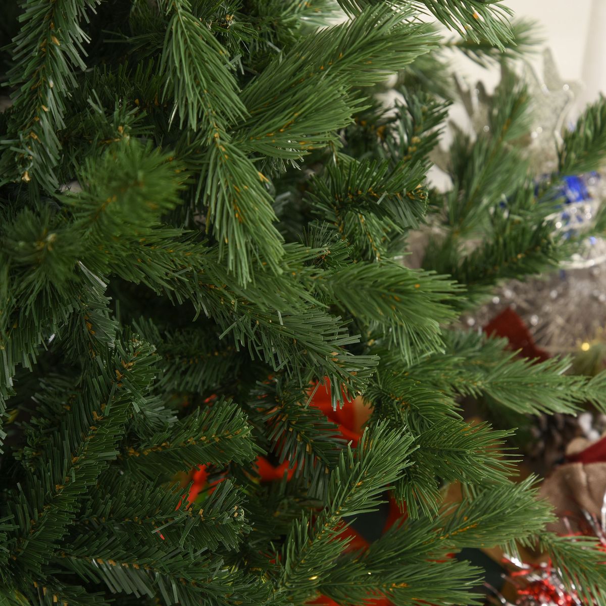Árbol de Navidad Homcom 440 ramas base plegable verde Ø75x150 cm detalle