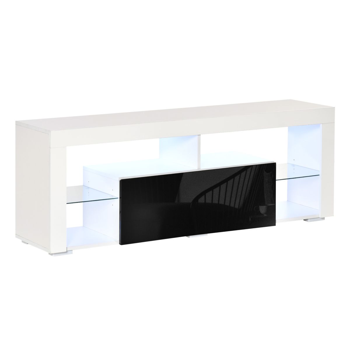 Mesita de noche Cotton Homcom 2 cajones blanco/dorado 47x40 cm fondo blanco
