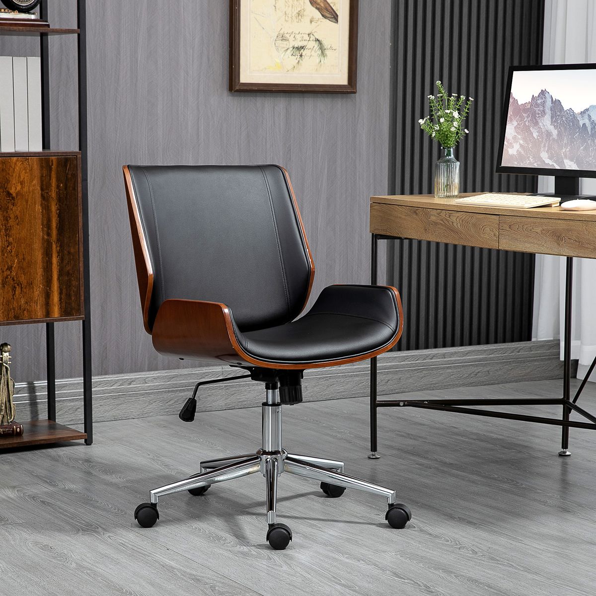 Silla de escritorio Romero Vinsetto altura regulable 82-92x65,5x51 cm negro