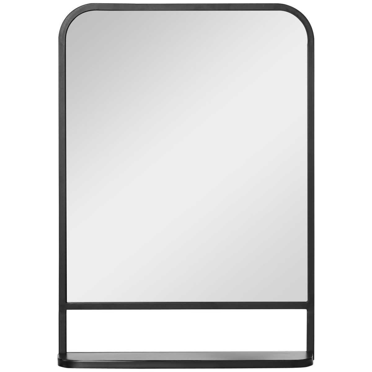 Espejo Dinamic Homcom con estante negro 70x50 cm fondo blanco