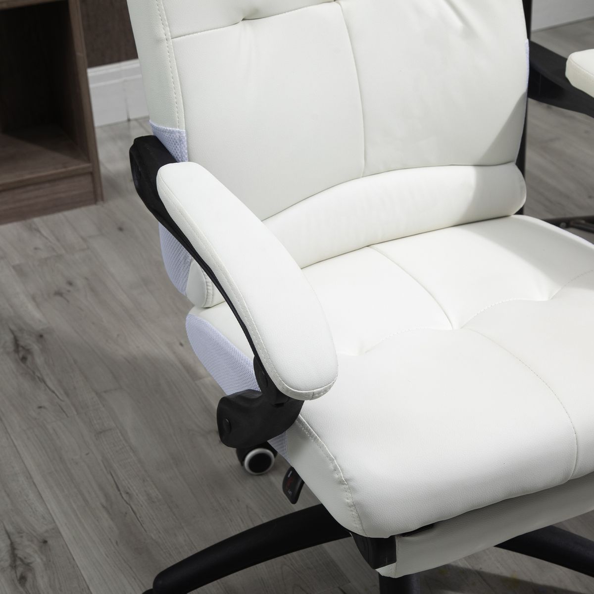 Silla de oficina Hortensia Vinsetto reclinable + reposapiés retráctil 118-125x65x65 cm